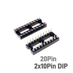 5/50 Pcs 2.54MM Pitch SMD DIP IC Socket Contact Clip Surface Mount Machined Receptacle 4 6 8 10 12 14 16 18 20 24 Pin Row 7.62mm