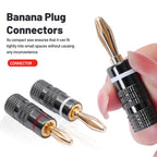 1-10PCS Dual Screw Locking 4MM Banana Plugs 24KGold Plated Copper OFC Speaker Connector for HIFI Audio System Terminal Adapter