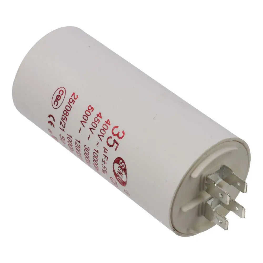 CBB60 Run Capacitor 35uF 450V AC Double Insert 50/60Hz Cylinder 92x44mm White for Air Compressor Water Pump Motor