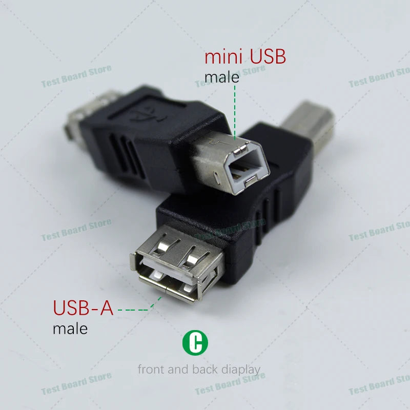 1Piece USB-A to USB-B printer converter mini USB public to USB-B female cable adapter for scanner printers and fax machines