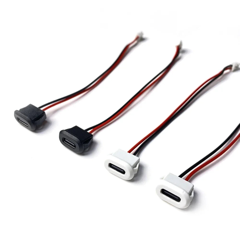1~10PCS USB Type-C Waterproof USB Connector Direct compression female base Female Socket Charging Interface With Welding Wire