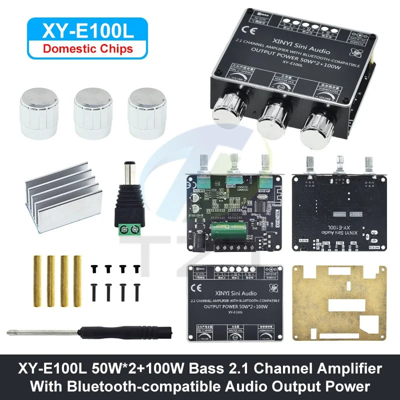 XY-E100H XY-E100L 2.1 Channel Bluetooth Audio Amplifier Board Module 50W+50W+100W Subwoofer With High Fidelity And Sound Quality