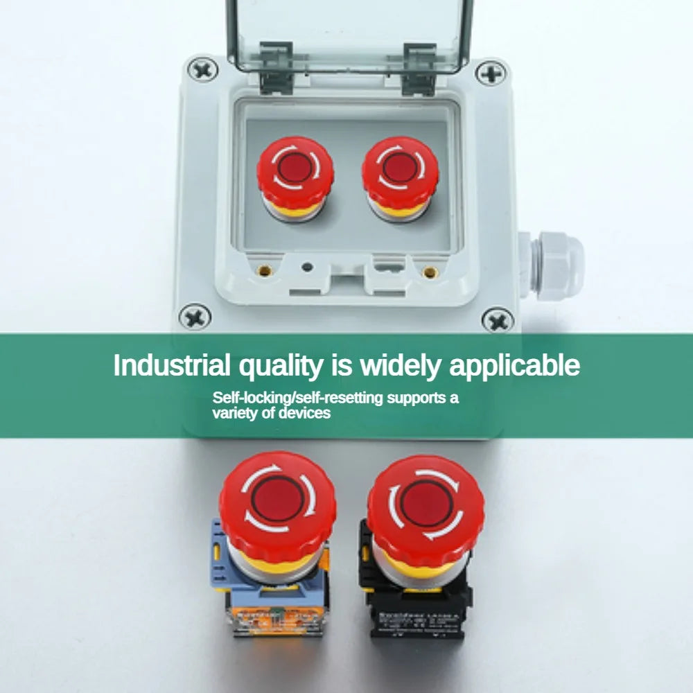 30mm Emergency Stop Button Switch with Light Mushroom Emergency Stop Power Switch Control Electrical Starter Switch 220V 10A NC