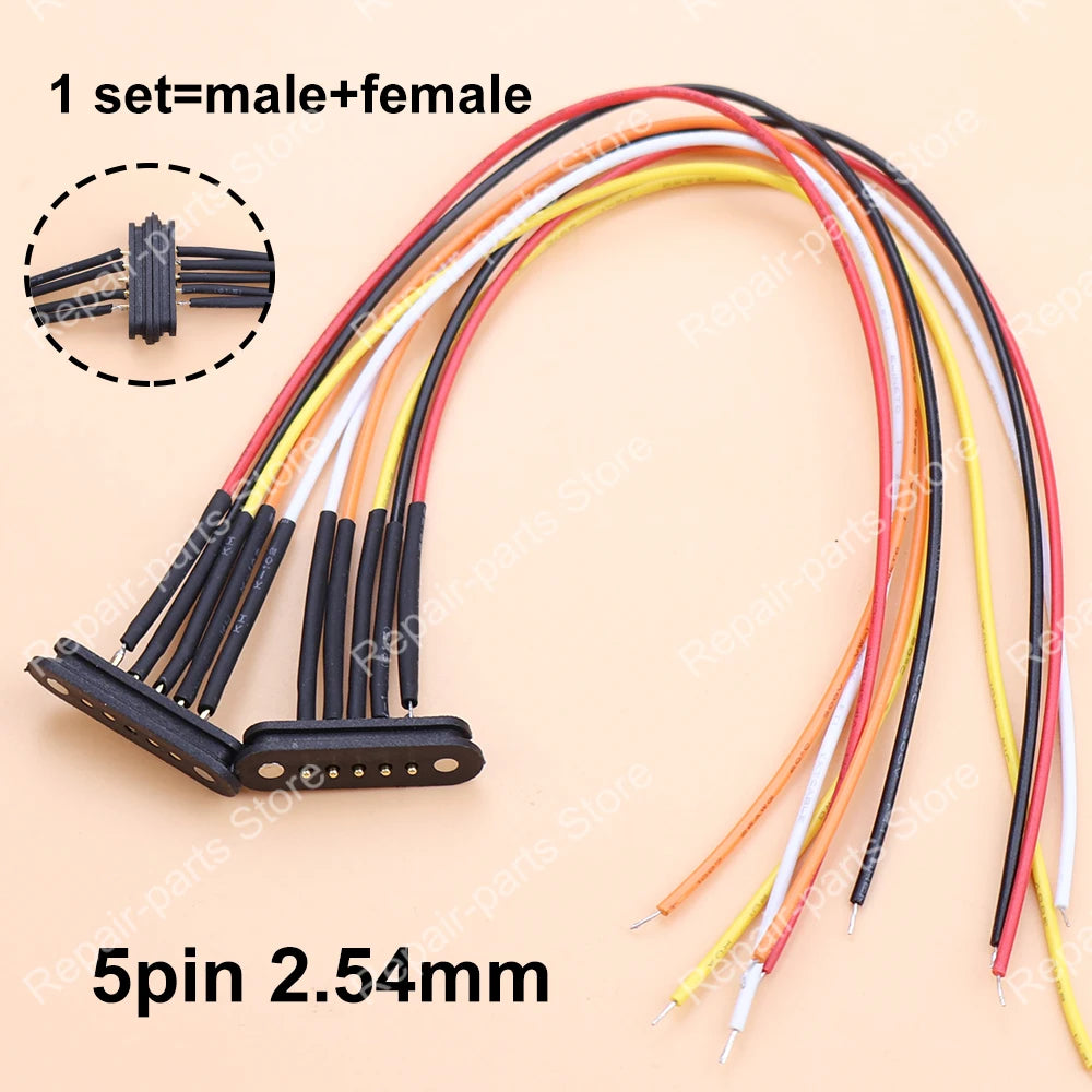 1 Pair 2A 36V DC Magnetic Pogo Pin Spring Loaded Male Female 2.8mm 2.54 MM Pitch 2/3/4/5pin Pole Through Holes PCB BTB Connector