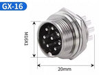 90 Degree Right Angle GX16 Aviation Connector, 2‑8 Pin L‑Shape Male Female Circular Plug Socket for Industrial Equipment