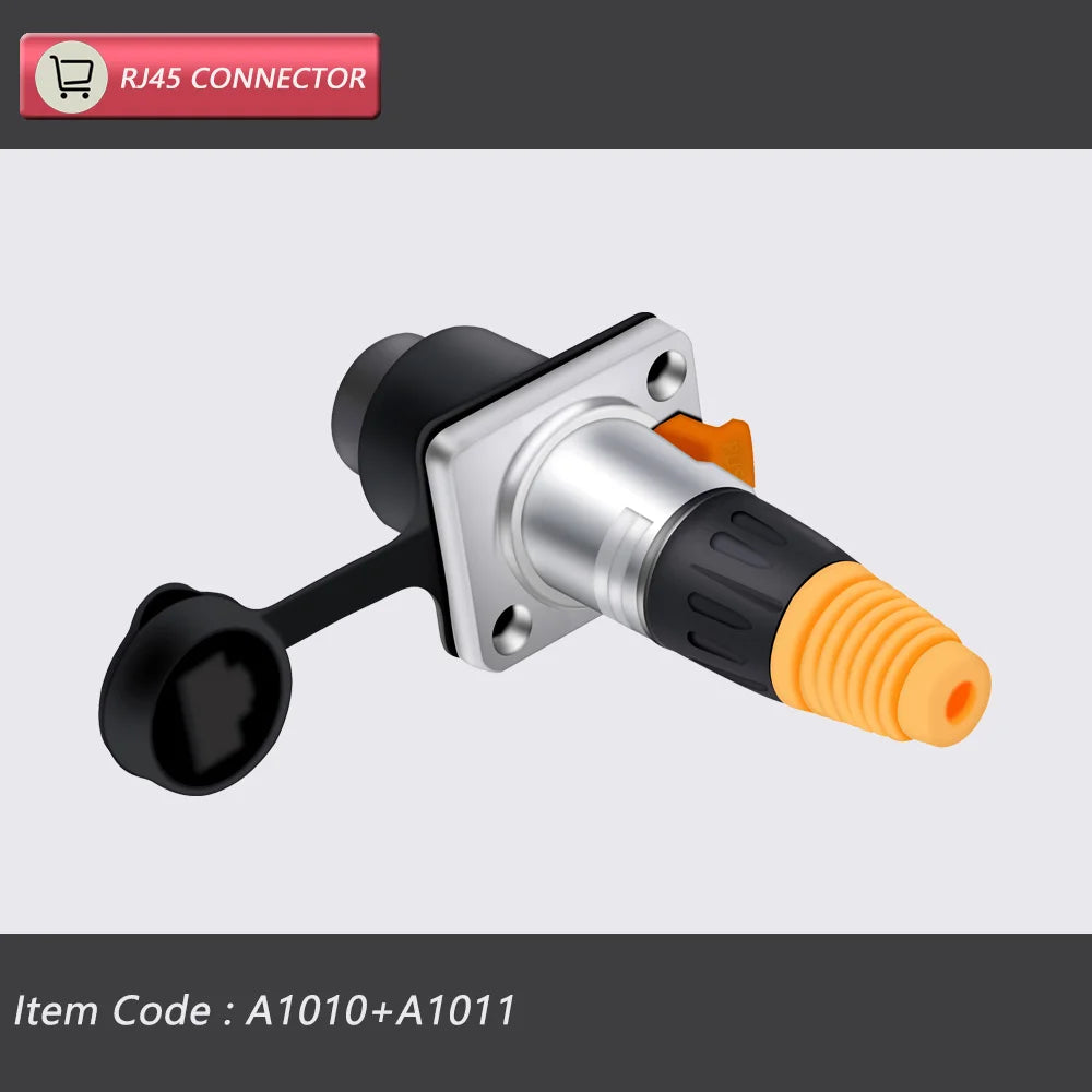 4Sets RJ45 Waterproof Network Connector 8P8C RJ45 Male&Female Chassis Sockets Ethernet Connector Zinc Alloy Copper Pin