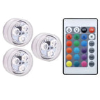 Submersible LED Lights Waterproof Underwater RGB with Remote Control Colour-Changing Light, Battery-Operated Flameless Lamps