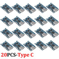 1-20Pcs Type-C/Micro/Mini USB 5V 1A 18650 Tp4056 Lithium Battery Charger Module Charging Board with Protection Function Li-Ion