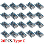 1-20Pcs Type-C/Micro/Mini USB 5V 1A 18650 Tp4056 Lithium Battery Charger Module Charging Board with Protection Function Li-Ion