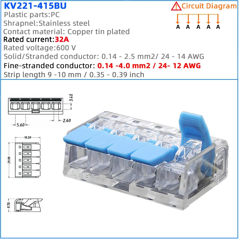 Mini Fast Wire Connector Terminal 25/50/100 PCS Set Compact Plug-in Home Wiring 0.08-4.0mm Universal Cabler for Electronics