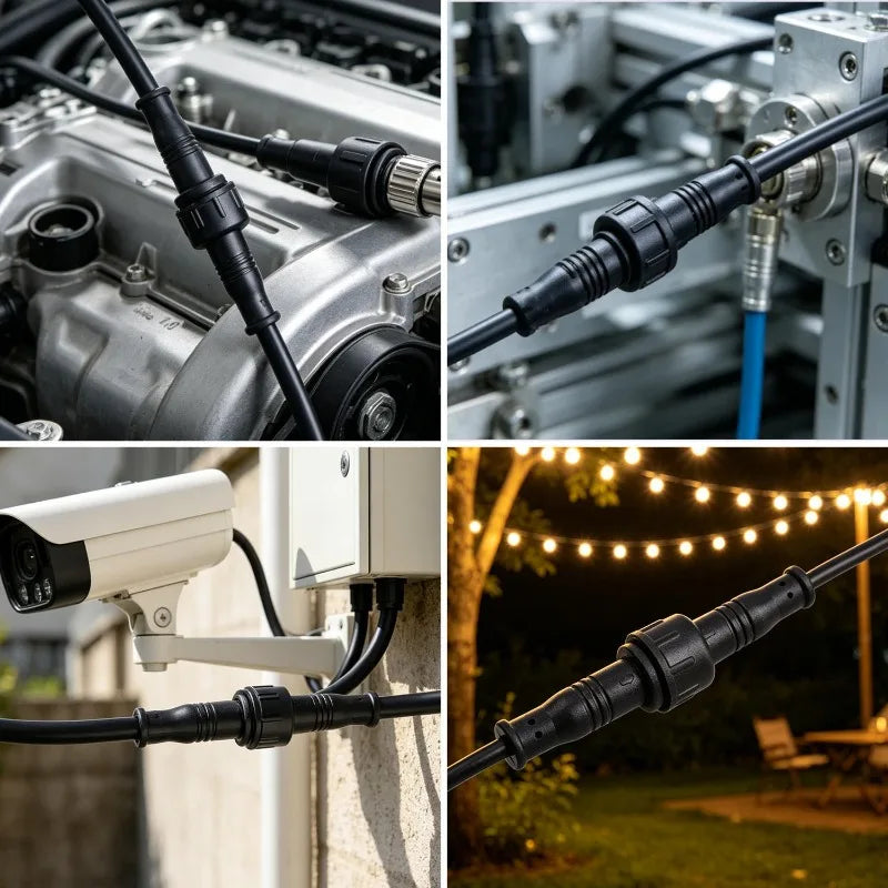 M12 IP67 Waterproof Cable Connector 2/3/4 Pin Male Female Plug with PVC Wire for Car Motorcycle LED Light Auto Accessories