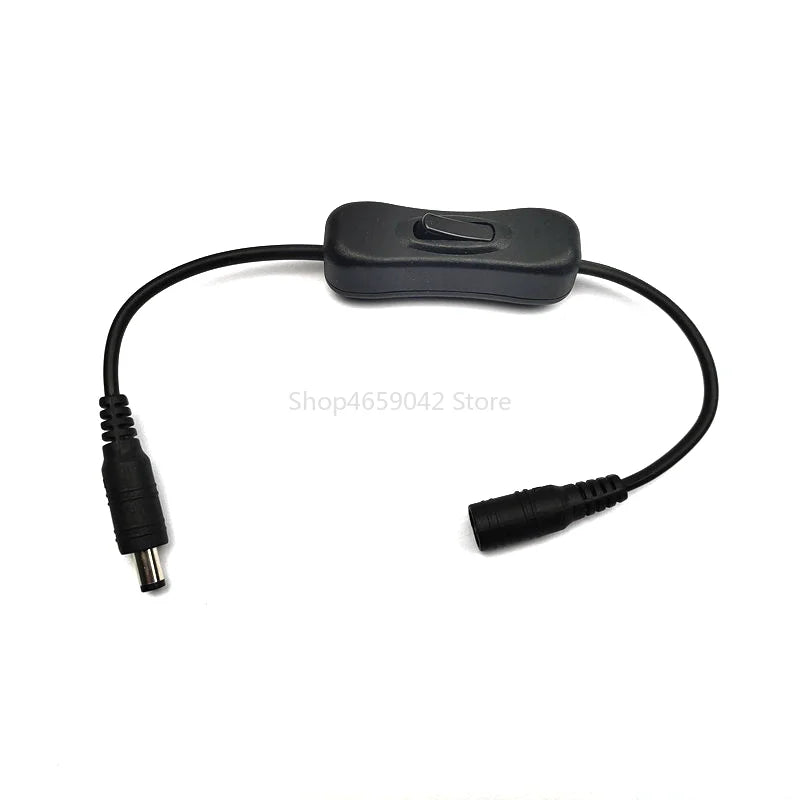 DC Power Cable with ON/OFF Inline Switch, 5.5x2.1mm Male to Female Connector, 5V/12V/24V LED Strip Light Extension Cord