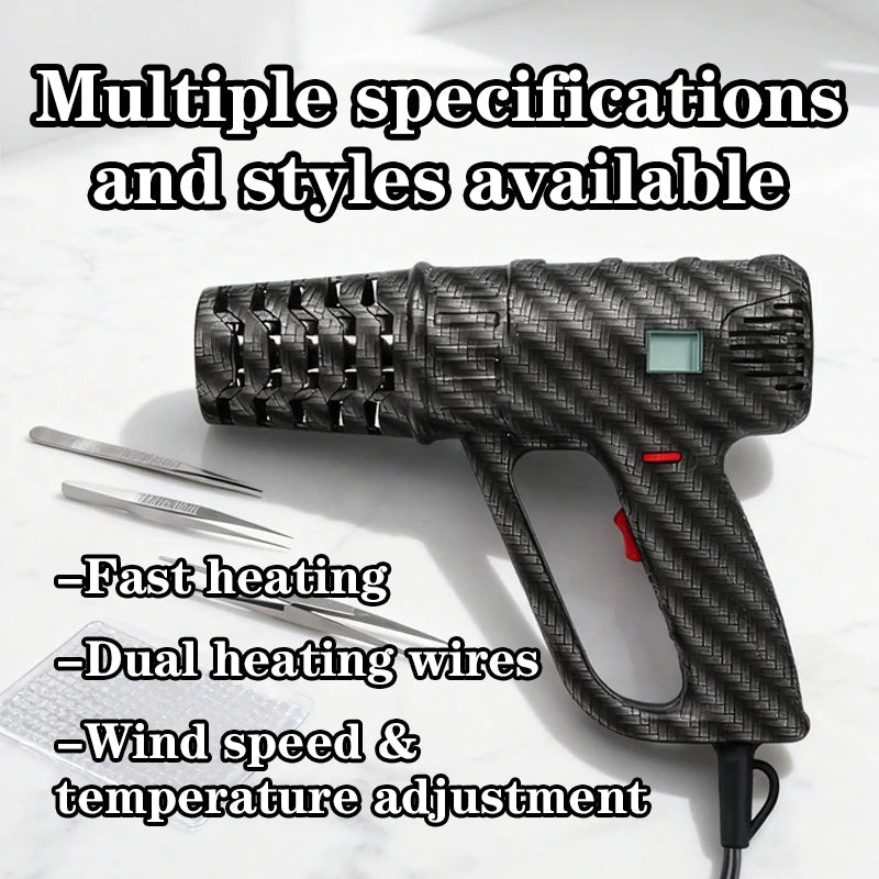 Professional Heat Gun, Adjustable Temperature, Special Tool for Car Vinyl Wrap, Window Film & Heat Shrink Film
