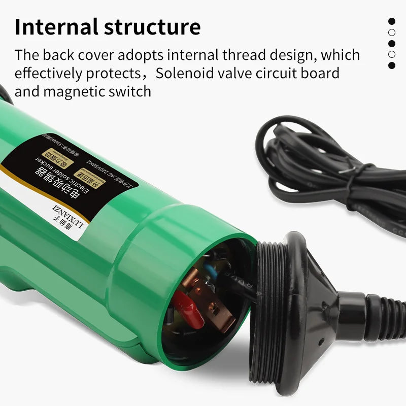 LUXIANZI 220V 50Hz Electric Suction Gun Vacuum Solder Sucker Tin Soldering Iron Desolder Pump Repair Welding Tools with Nozzle