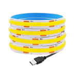 New USB COB Strip Light 5V 320Leds/m Blue/White/Red/Green Flexible Adhesive Tape Night Lighting TV Backlights Home Decor 3M 5M