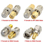 5/20Pcs RF Coaxial Coax Adapter, SMA Male To F Female, F-Type Female Jack to SMA Male Plug, Gold Plated Straight Connector