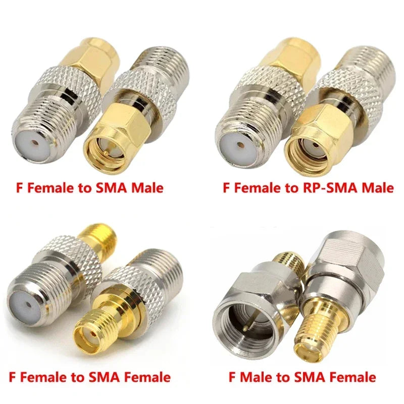 5/20Pcs RF Coaxial Coax Adapter, SMA Male To F Female, F-Type Female Jack to SMA Male Plug, Gold Plated Straight Connector