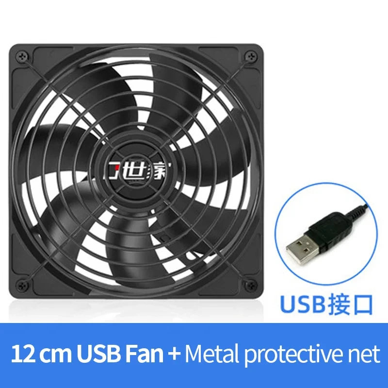 TEUCER USB Cooling Fan 8CM/12CM/14CM 800-1800RPM USB Port Power Supply Desktop Computer Available
