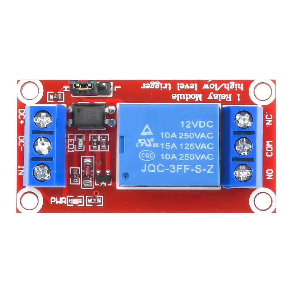 12V 1-channel relay module, using bidirectional optocoupler isolation, with strong driving capability and stable performance