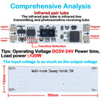 Short Distance PIR Motion Scan Sweep Hand Sensor Touch Switch Capacitive Sensor Module V2.0 5V-24V 3A LED Dimming Control Lamps