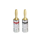 10pcs Banana Connector 4mm Speaker Banana Plugs 24K Gold Plated 4mm Banana Jack Match with 4mm Binding Post
