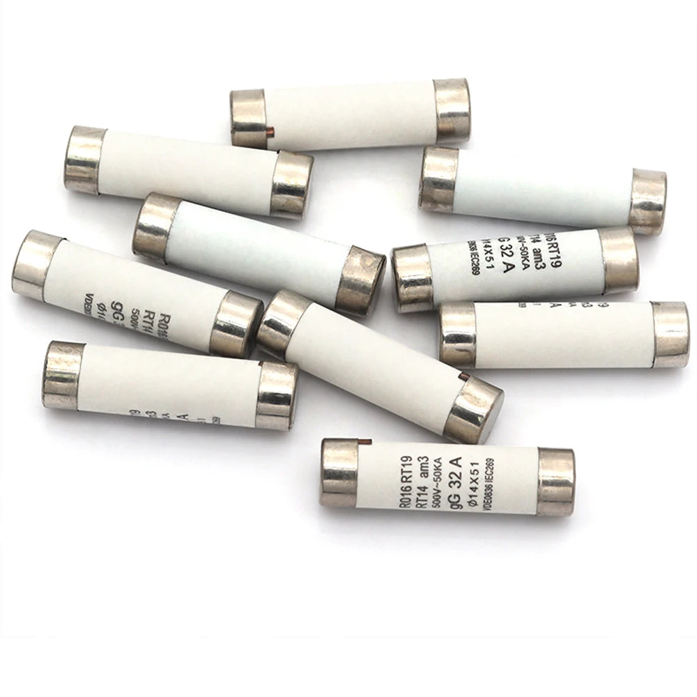 Javino 5/20/60Pcs 14*51mm(RO16)  Fast blow Ceramic Fuse 500V RO16-32A 40A 50A 63A RT18 RT14 Base