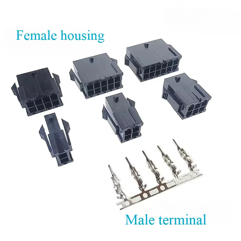 10Set Molex 3.0mmStraight /RightAngle WaferDouble Row Connector Plug2*1/2/3/4/5/6/7/8/9/10/11/12P Male Female Housing Terminals