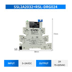 ENMG 1Pcs Slim Relay Modules DIN-Rail SSR Solid State Relay Integrated PCB 6A 2A DC Control DC AC 5V 12V 24V 220V Mount Power 41