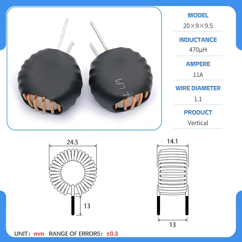 12x8.5x5 20x12x8 26x16x10 Amorphous Nanocrystalline Inductors Toroidal Choke Common Mode Filter Inductor