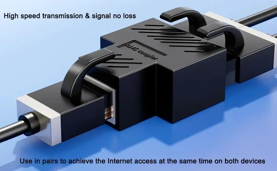 RJ45 Coupler Cat7 Cat6 Cat5e Ethernet Cable Extender Adapter 1 to 2 Dual Female RJ45 LAN Interface Ethernet Socket Connector