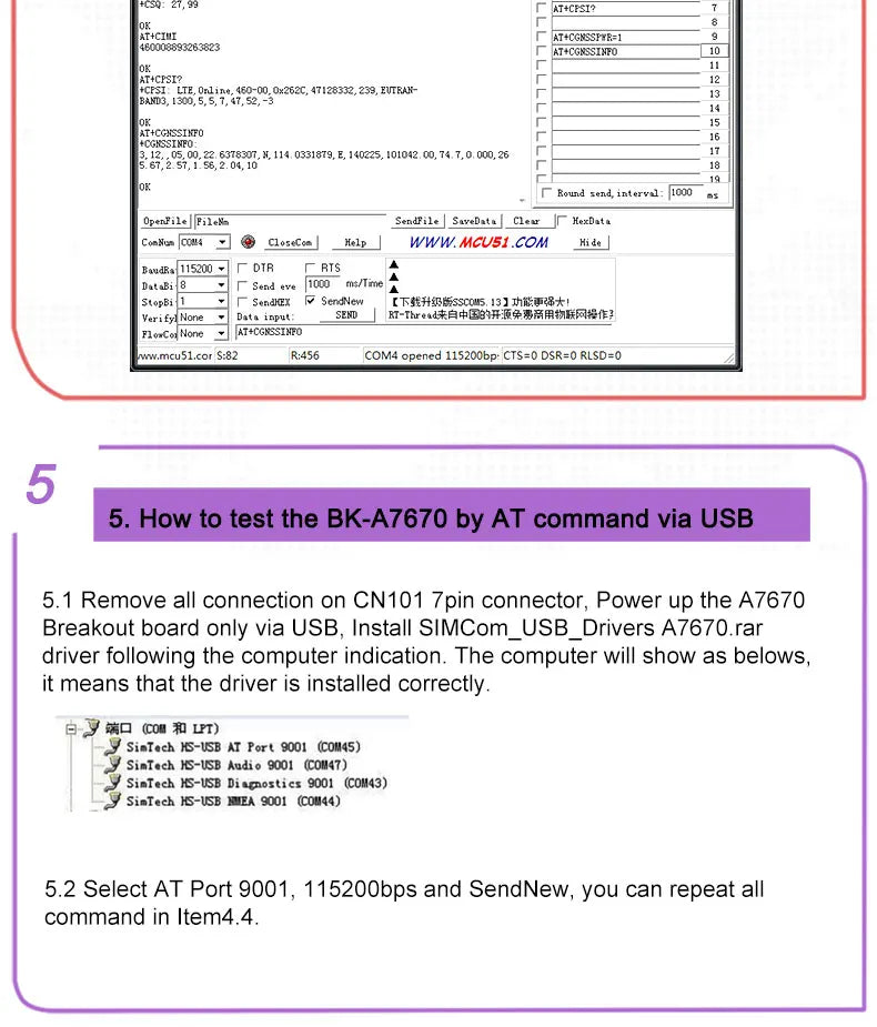SIMCOM A7670SA Series LTE Cat 1 Module TTL