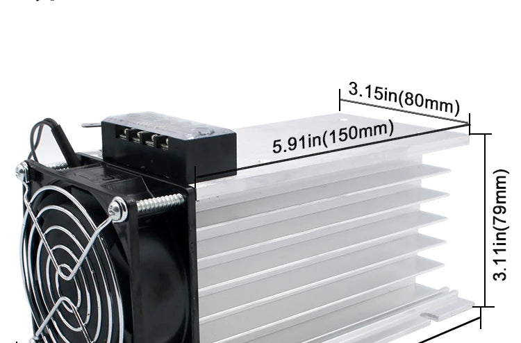 LCTC Radiator With Fan For Three Phase Solid State Relay SSR Heat Sink 100A 120A 3-phase Relay DC 48V Y-150