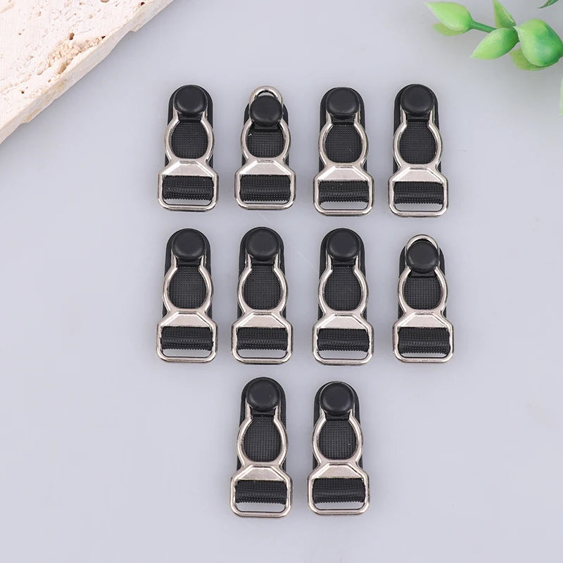 10Pcs 10/12/15/18MM Metal Adjust Buckle For Corset Leg Garter Belt Clip Hook Suspender Ends Buckles Hosiery Stocking Grips