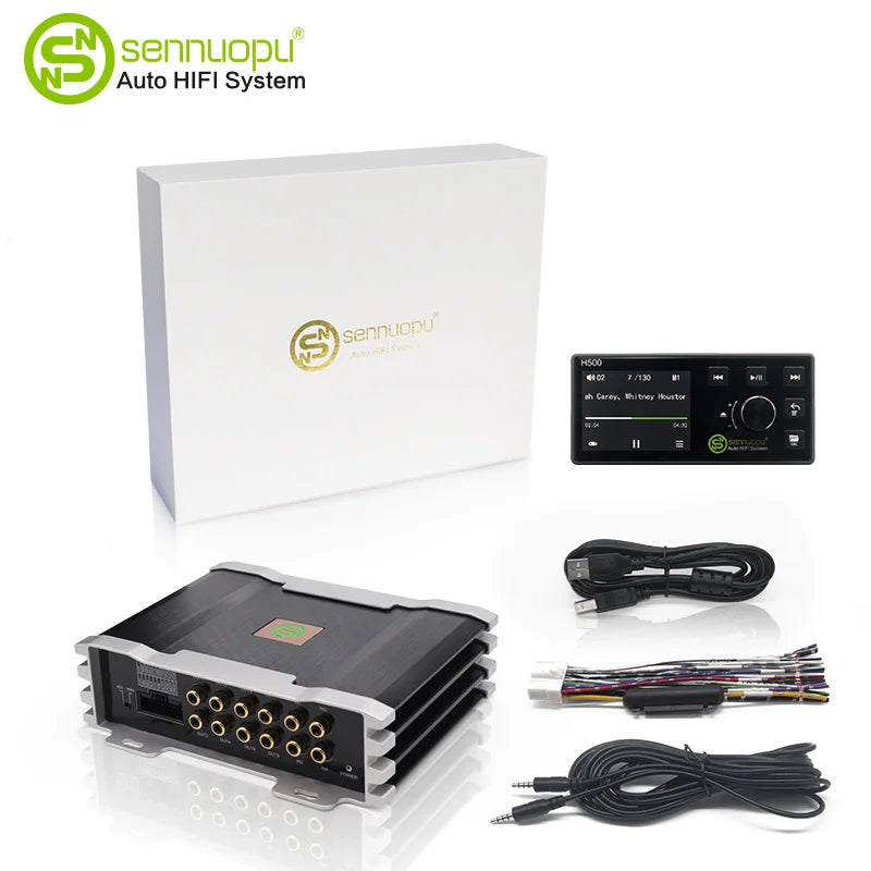 Sennuopu X10B Car Audio 4 Ch Power Amplifier 8 Channel Dsp Processor Bluetooth Amp Equalizer Amplificador Automotivio Sound