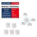 Terminal Block 12-Position Strip 450V/32A PA66 Electrical Equipment Connectors 0.5-4mm² Plastic Flame Retardant Wire Connector