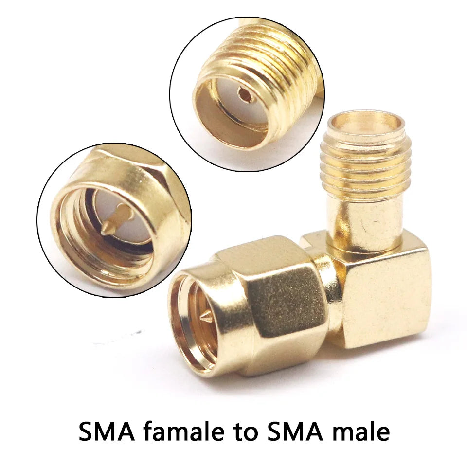 1/5/10/100PCS All Brass 1PC SMA To SMA Male Female Gold Plated RP SMA Male RP-SMA Female Connector RF Adapter Straight Bent L/T