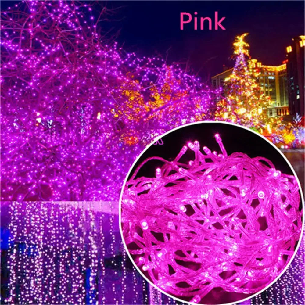 Holiday Outdoor 100 LED String Lights 10M 220V 110V Christmas Xmas Wedding Party Decorations Garland Lighting Christmas light