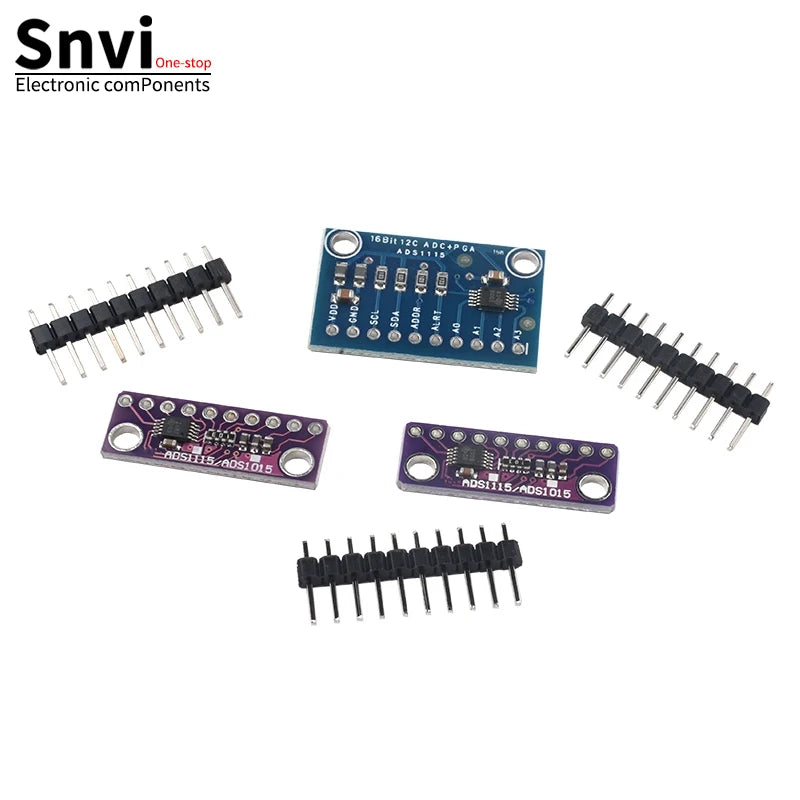 Snvi 16 Bit I2C ADS1115 ADS1015 Module ADC 4 channel with Pro Gain Amplifier 2.0V to 5.5V for Arduino RPi