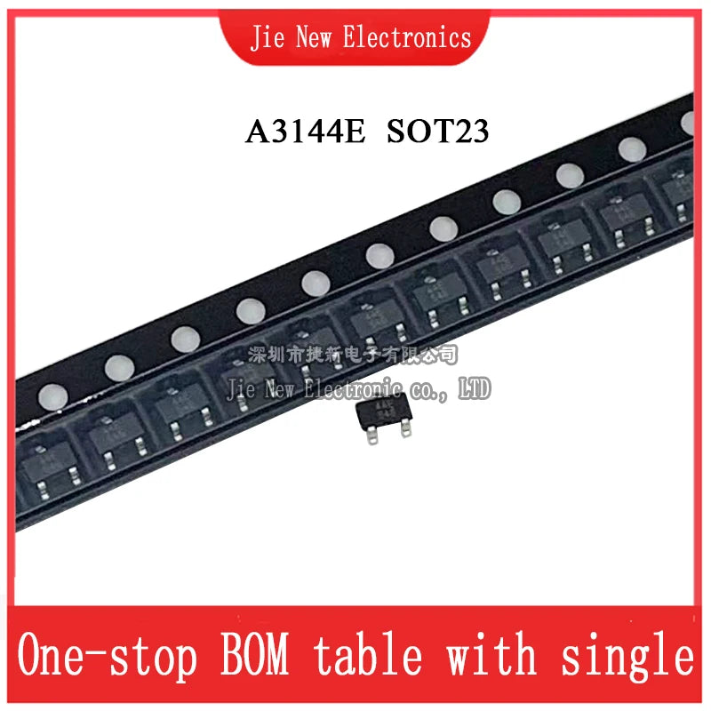 10/50PCS A3144E 44E Hall Effect Sensor Switch SMD Hall Element SOT23 A3144  Sensor Switch Brushless Electric Motor