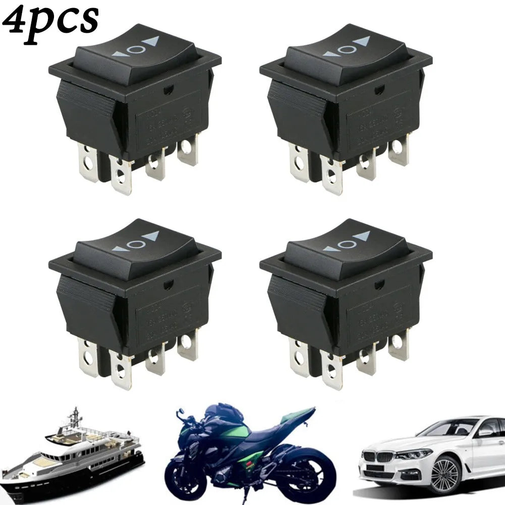 4pcs 6 PIN DPDT Double Pole Double Throw 12V Momentary Rocker Switch Heavy Duty Rocker Switch For Car Window Sunroof