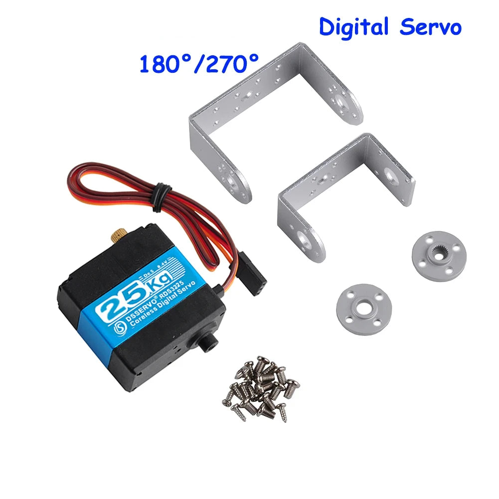 High Speed Torque Dsservo Robot Digital 25kg Servo RDS3225 Metal Gear U Bracket IP66 Waterproof Motor For Arduino RC Car DIY Toy