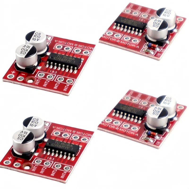 4pcs Mini L298N DC Motor Drive Board Module, 2-way PWM Dual H-Bridge Motor Drive Board