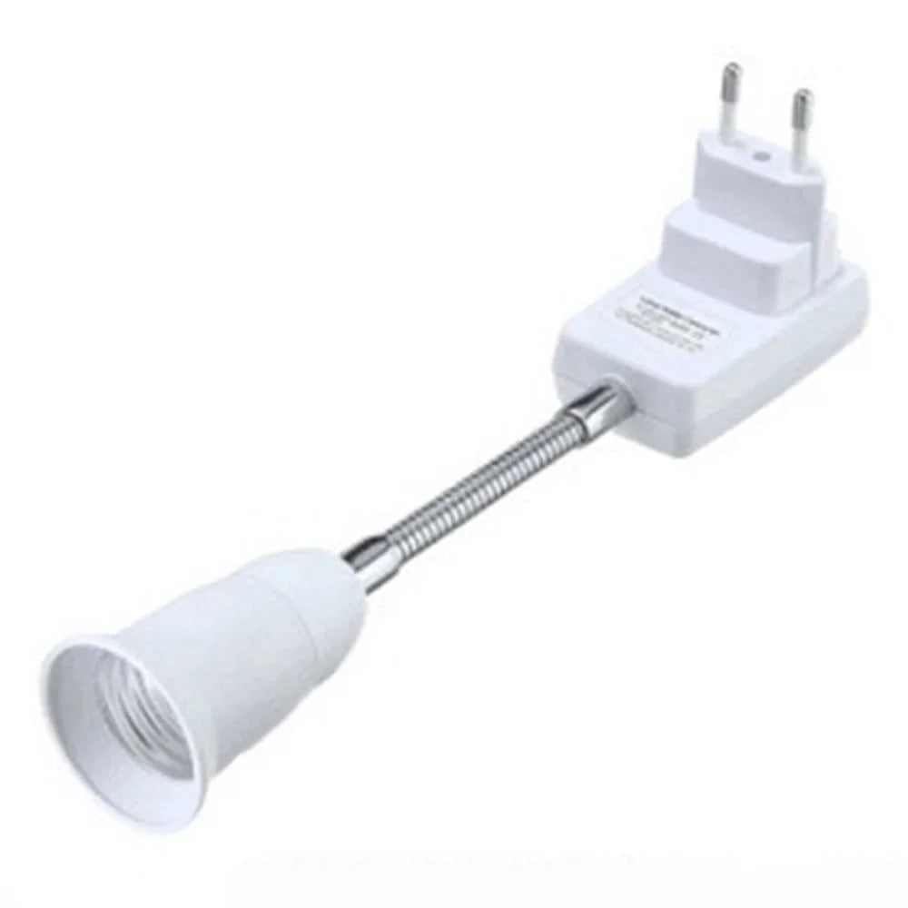1pc E27 20cm 360D Bendable US UK EU AC Power Plug to E26 E27 Edison Screw CFL LED Light Socket Lamp Holder Adapter wt Switch