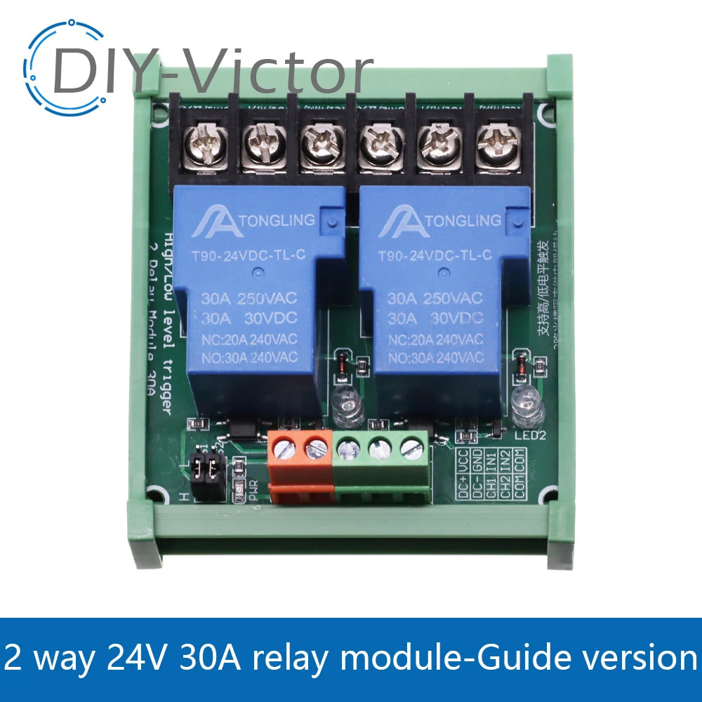 1/2/4 channel relay module 30A with optocoupler isolation 5V 12V 24V supports high and low Triger trigger DC30V/30A AC250V/10A