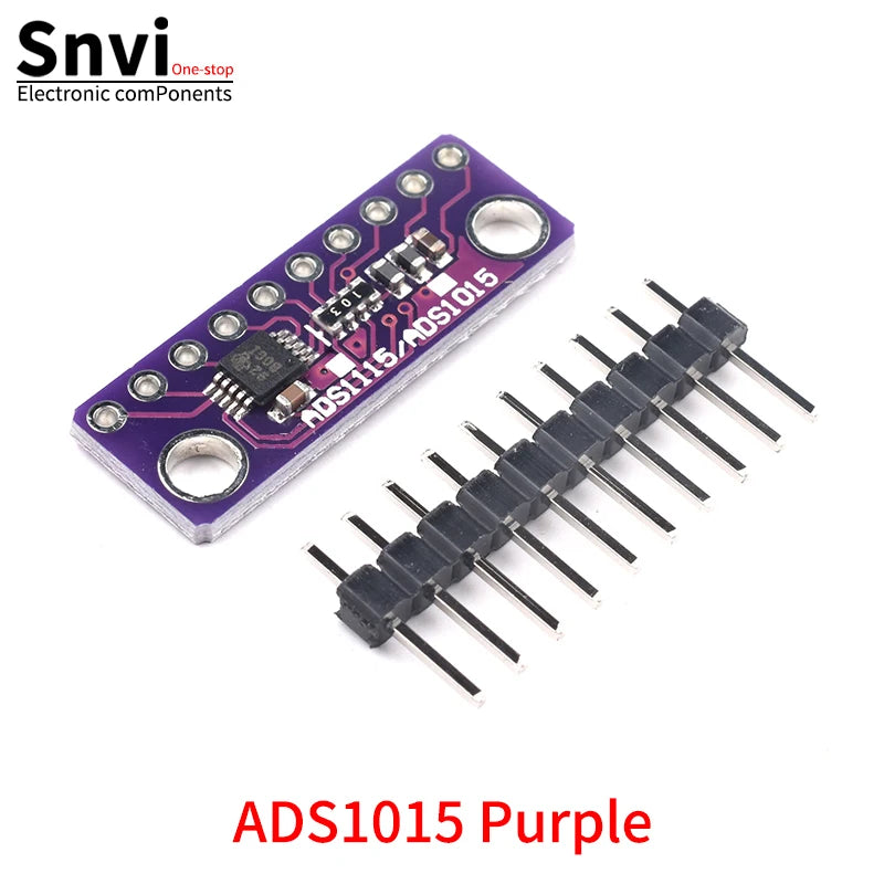 Snvi 16 Bit I2C ADS1115 ADS1015 Module ADC 4 channel with Pro Gain Amplifier 2.0V to 5.5V for Arduino RPi