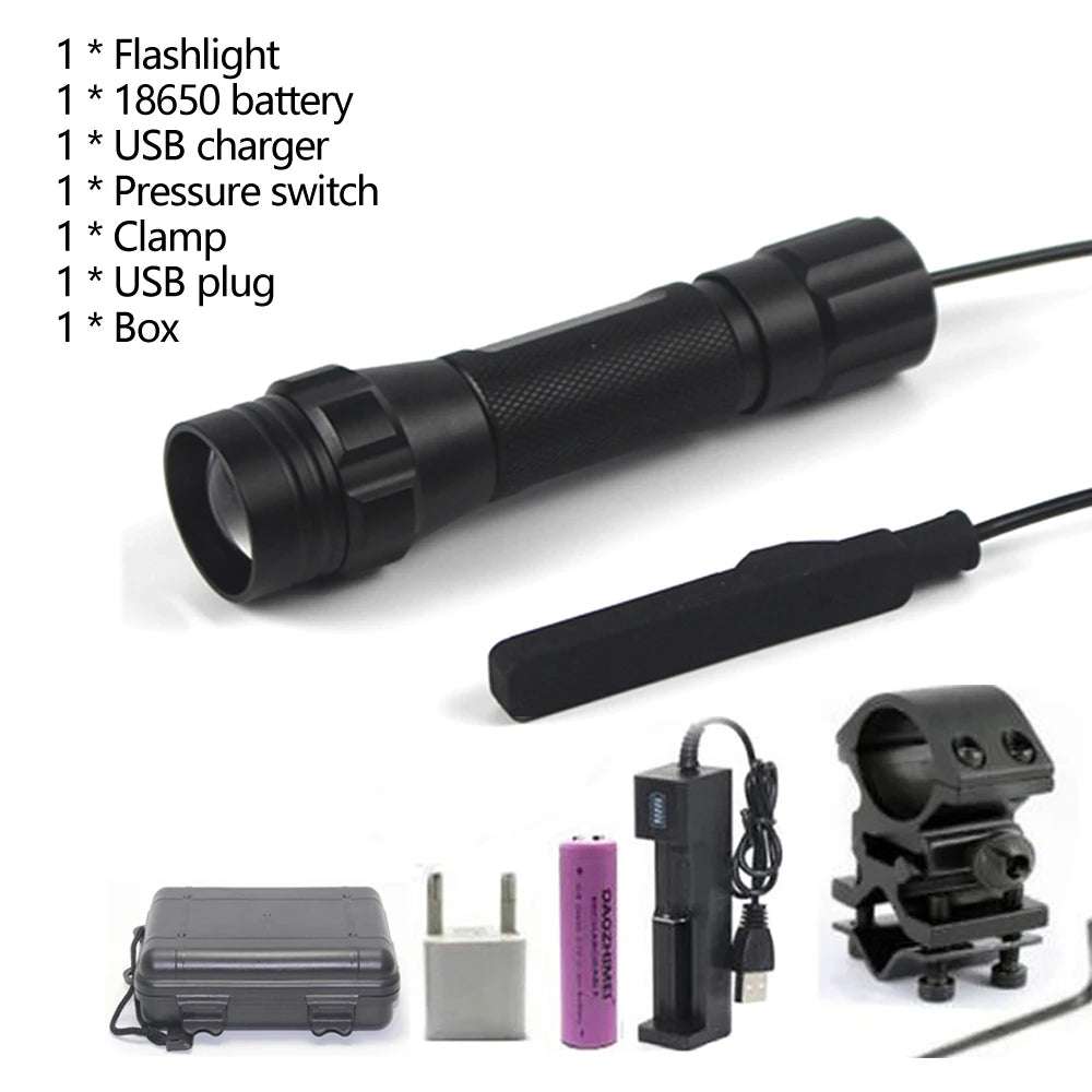 150 Yards Professional Focus Night Vision Hunting Torch 10W IR 850nm/940nm Tactical Infrared Radiation Zoomable LED Flashlight
