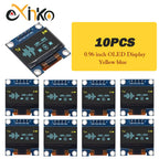 1-10pcs 0.96 Inch OLED Display Module I2C IIC SPI Serial 128X64 LCD 3.3-5V 4 Pin White/Blue/Yellow Blue  for Arduino