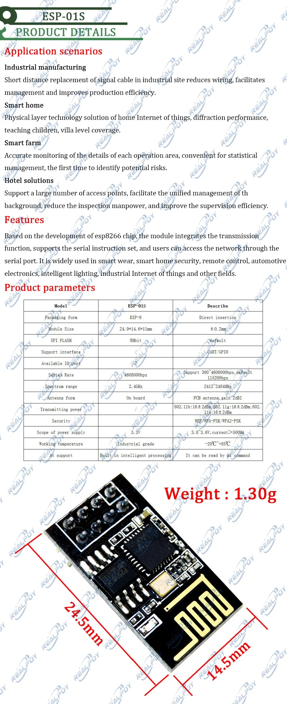 ESP-01 Upgraded version ESP-01S ESP8266 serial WIFI model Authenticity Guaranteed Internet of thing Wifi Model Board For Arduino