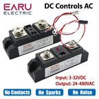 Industrial Solid State Relay SSR Module Single Phase Input 3-32VDC Output 24-480VAC Industrial 60A 80A 100A 120A 150A 200A 300A