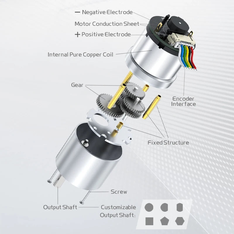 JGB37-520 Hall Encoder Miniature DC Geared Motor 6V12V Forward And Reverse 6RPM~1590RPM With Speed Measurement